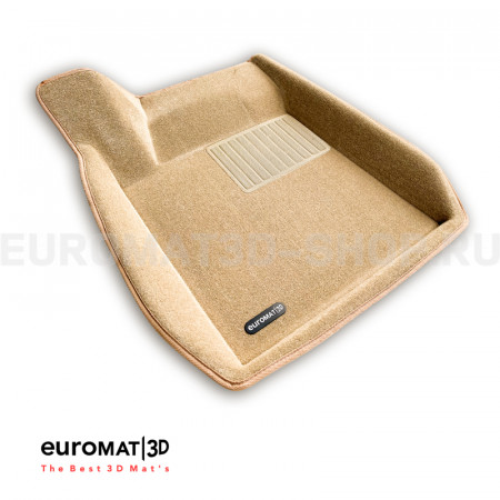 Текстильные 3D коврики Euromat3D Business в салон для Renault Latitude (2010-) № EMC3D-003718T Бежевые