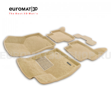 Текстильные 3D коврики Euromat3D Business в салон для Audi A3 (2014-) № EMC3D-004507T Бежевые