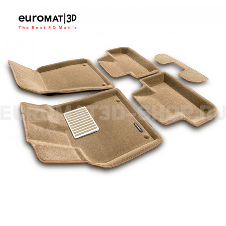 Текстильные 3D коврики Euromat3D Lux в салон для Audi Q5 (2008-2016) № EM3D-001104T Бежевые