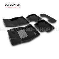 Текстильные 3D коврики Euromat3D Business в салон для Jaguar XJ (2014-) № EMC3D-002754