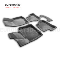 Текстильные 3D коврики Euromat3D Business в салон для Seat Leon (2005-2012) № EMC3D-004502G Серые