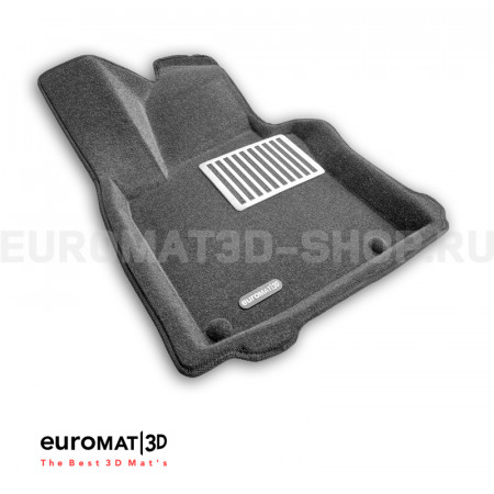 Текстильные 3D коврики Euromat3D Lux в салон для Seat Leon (2005-2012) № EM3D-004502G Серые