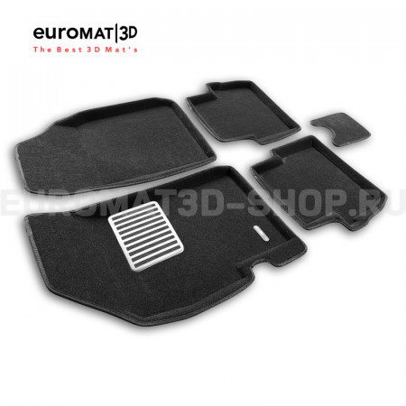 Текстильные 3D коврики Euromat3D Lux в салон для Ravon R2 (2016-2022) № EM3D-001508