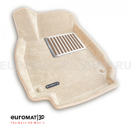 Текстильные 3D коврики Euromat3D Lux в салон для Audi A6 (2019-) № EM3D-001111T Бежевые